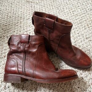 Vince Camuto Brown Leather Ankle Boots
